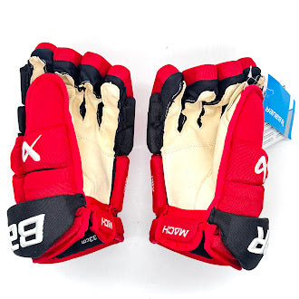 Bauer Supreme Mach - Gants de hockey NHL Pro Stock - Sebastian Aho (rouge/noir)